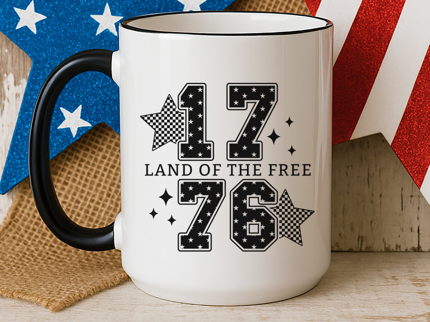1776 Land of the Free, 4th of July Star SVG
