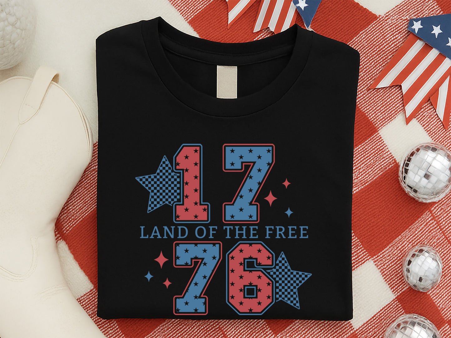 1776 Land of the Free, 4th of July Star SVG