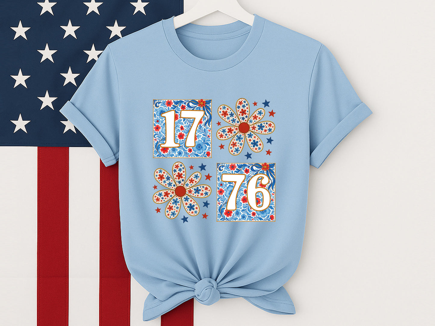 1776, Floral Fourth of July Sublimation