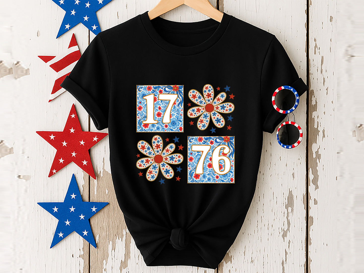 1776, Floral Fourth of July Sublimation