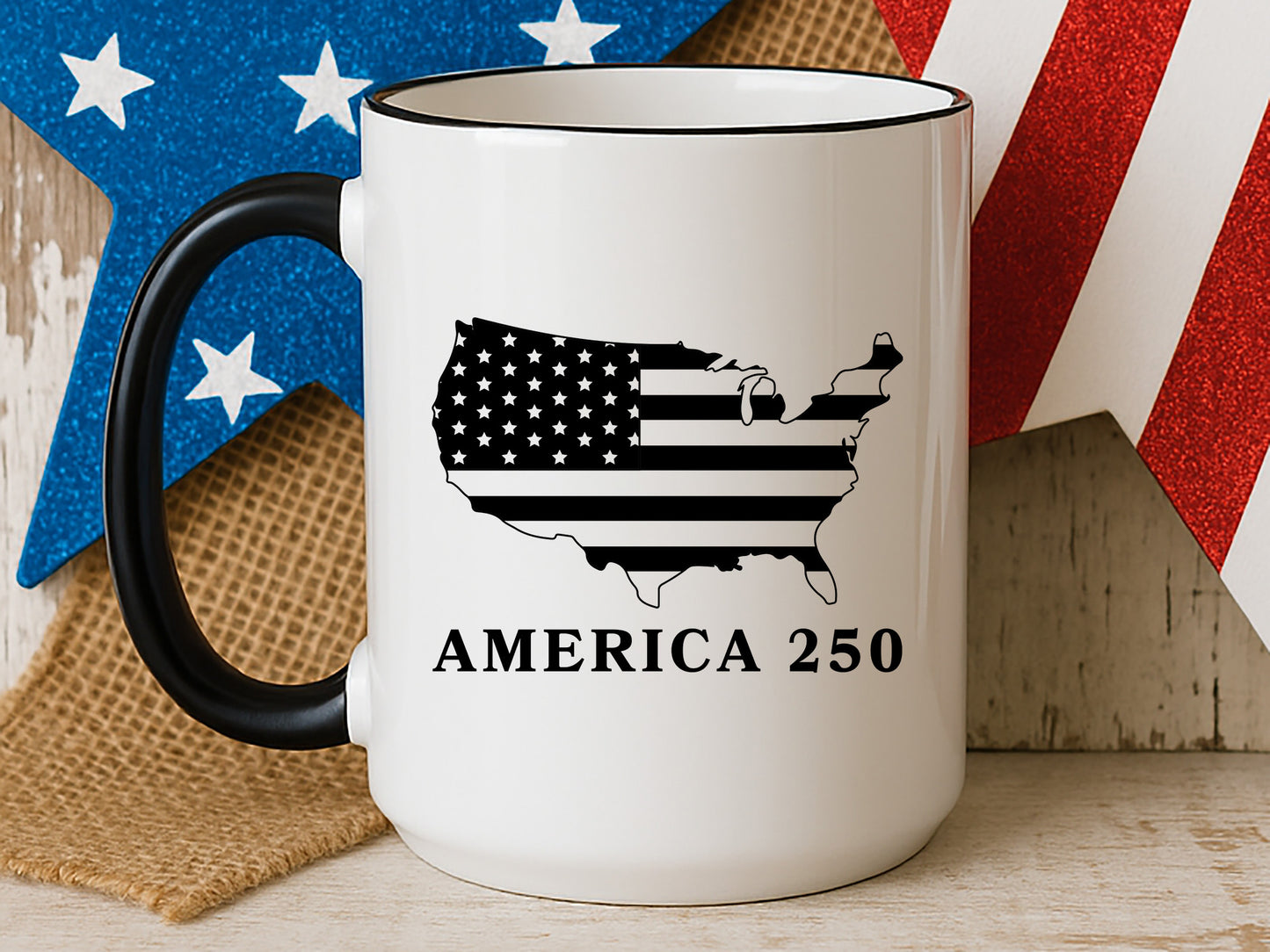 250 Years of America Map SVG Design