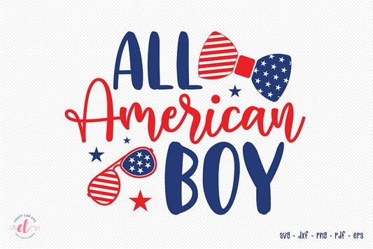 July 4th SVG Design | All American Boy