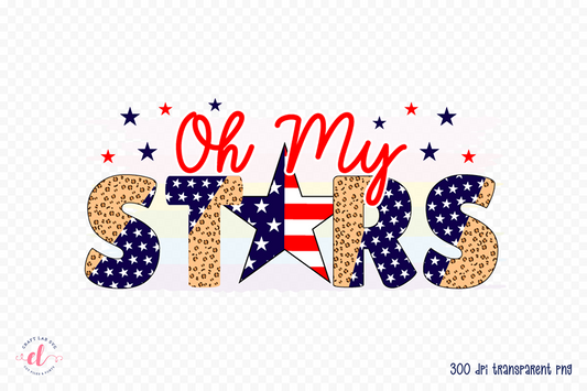 Oh My Stars | Patriotic Sublimation Design