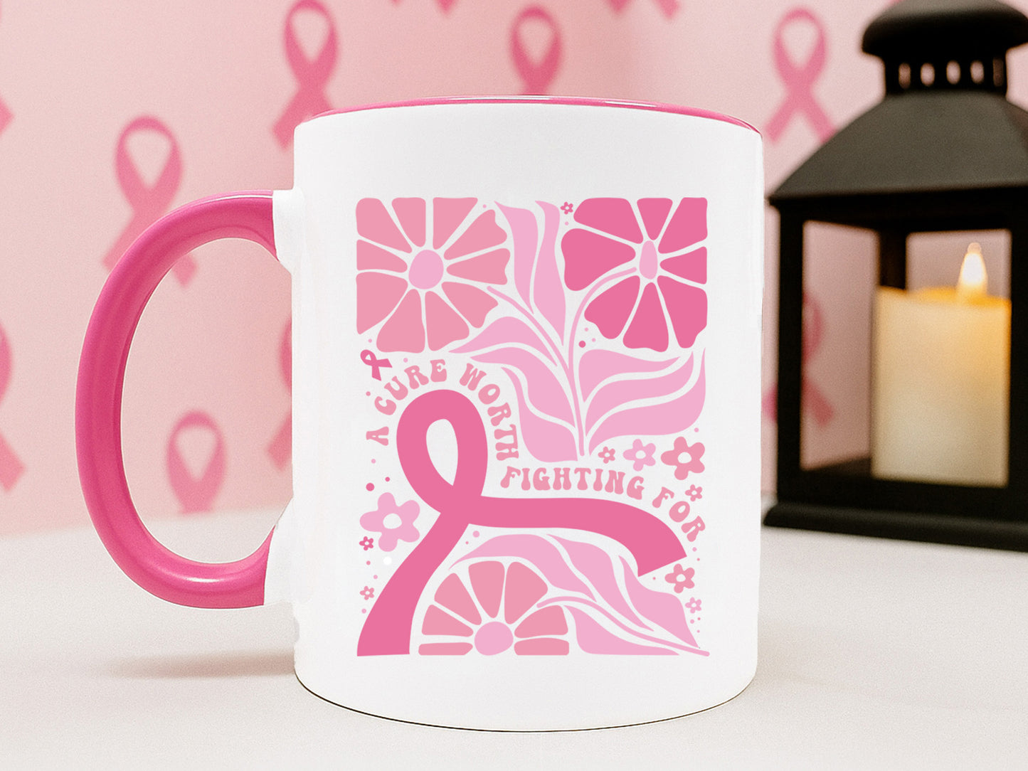 A Cure Worth Fighting For, Breast Cancer Boho Floral SVG