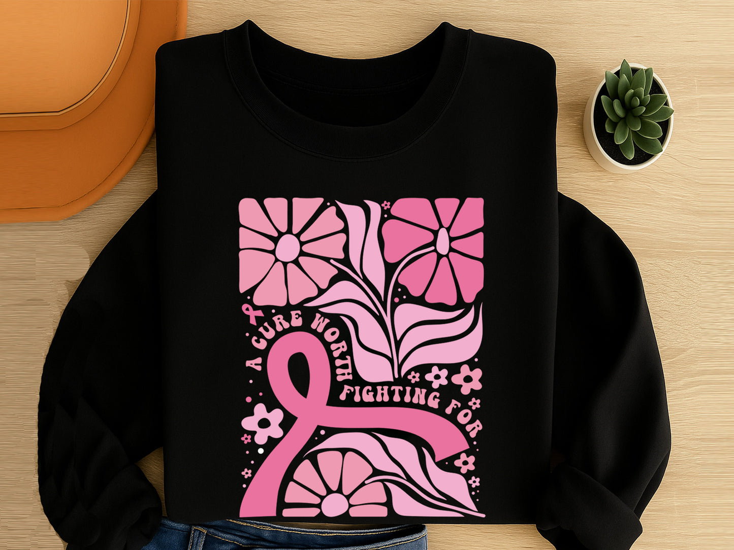 A Cure Worth Fighting For, Breast Cancer Boho Floral SVG