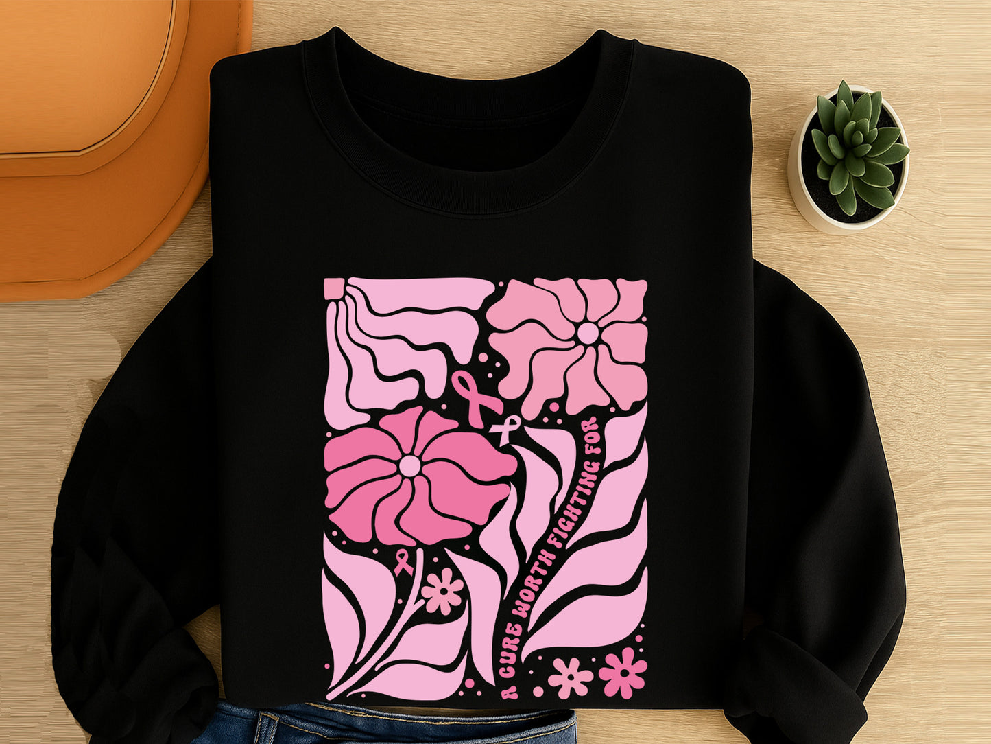 A Cure Worth Fighting For, Floral Breast Cancer SVG