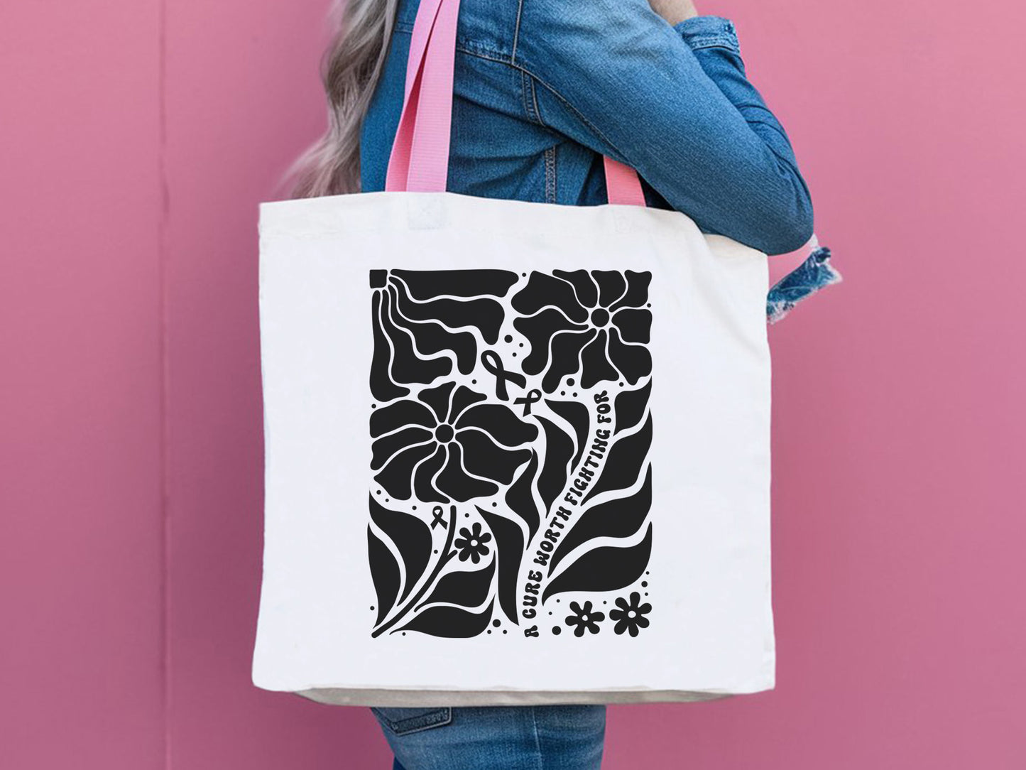 A Cure Worth Fighting For, Floral Breast Cancer SVG