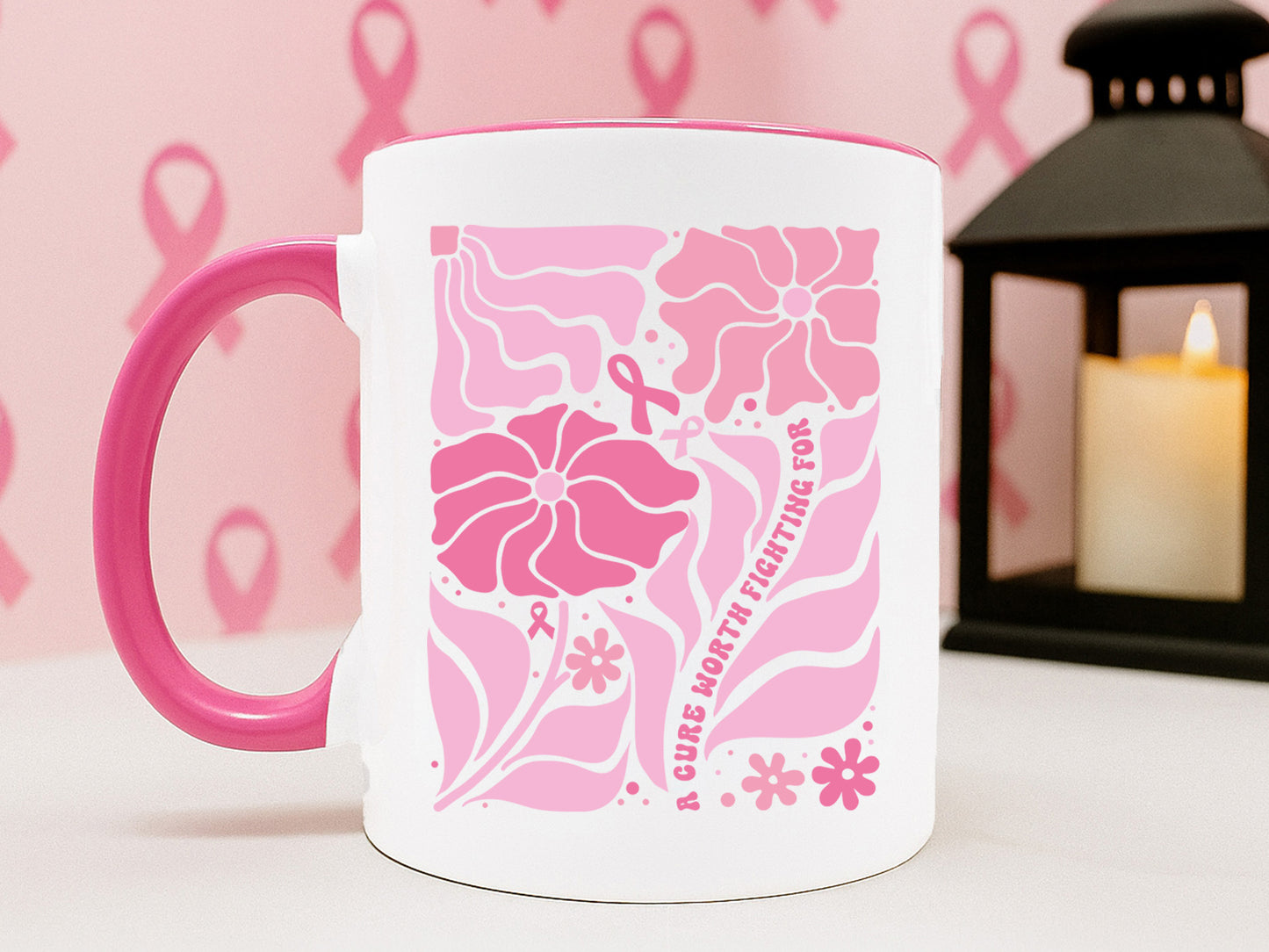 A Cure Worth Fighting For, Floral Breast Cancer SVG
