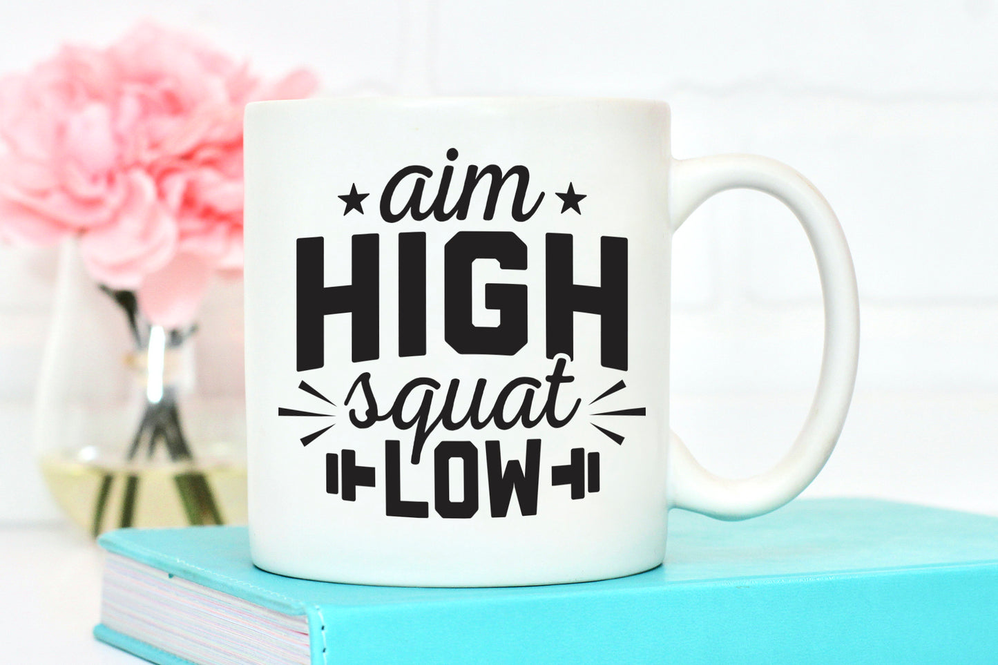 Aim High Squat Low, Funny Workout SVG