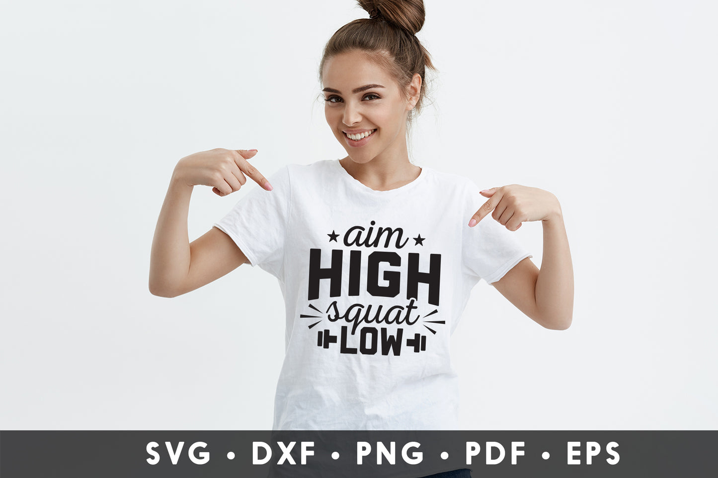 Aim High Squat Low, Funny Workout SVG