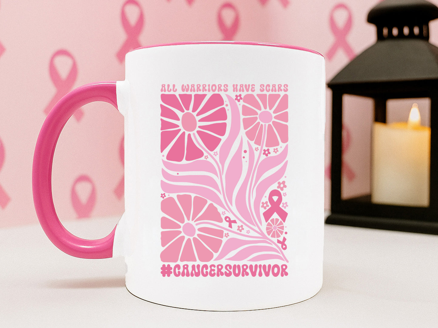 All Warriors Have Scars, Floral Breast Cancer SVG