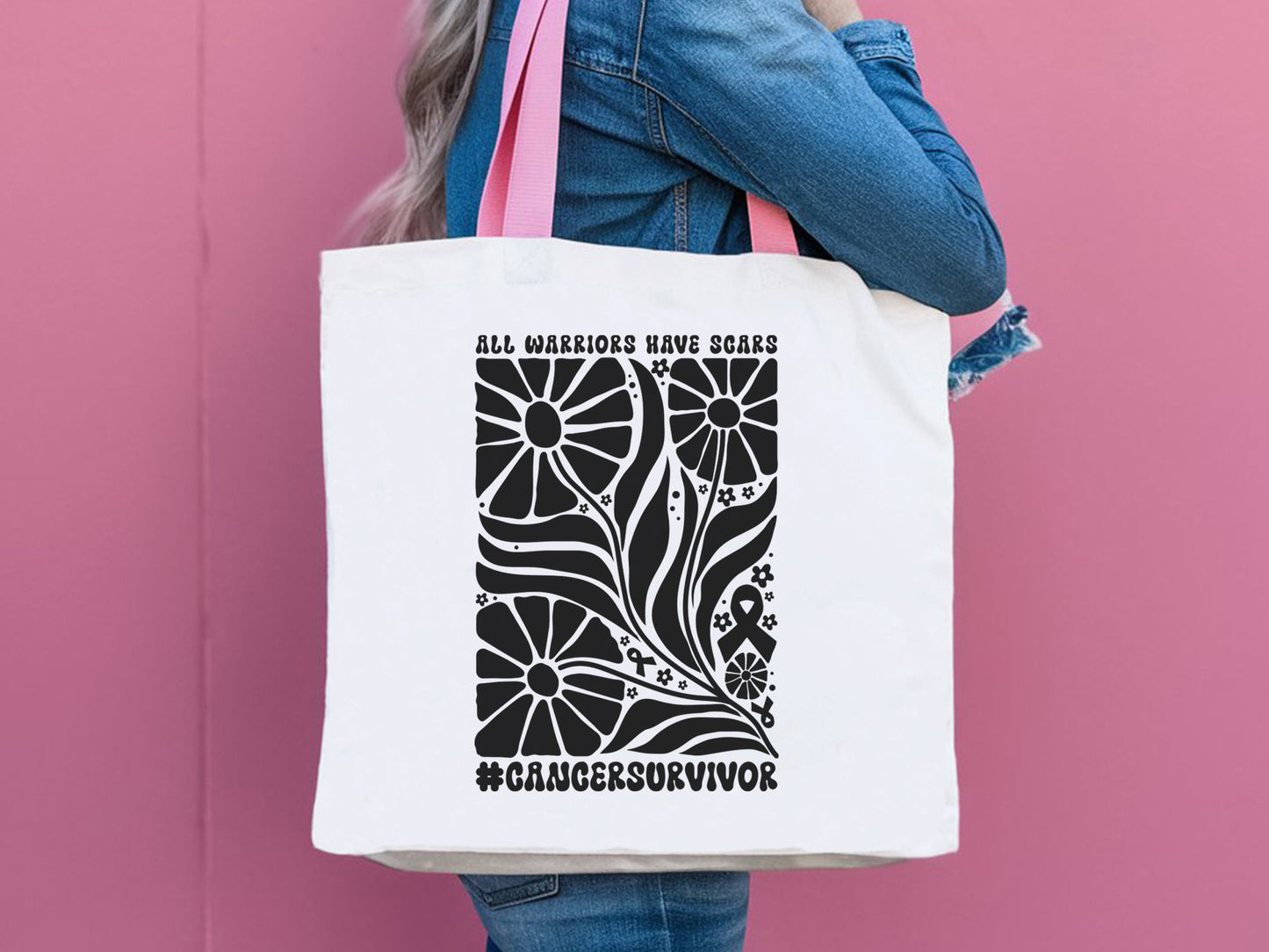 All Warriors Have Scars, Floral Breast Cancer SVG