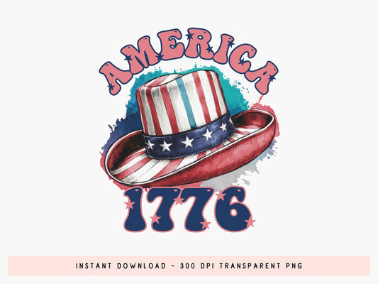 America 1776, 4th of July Sublimation PNG