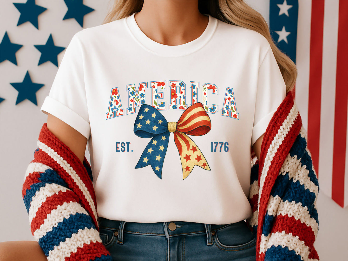 America Est 1776, Coquette 4th of July Sublimation