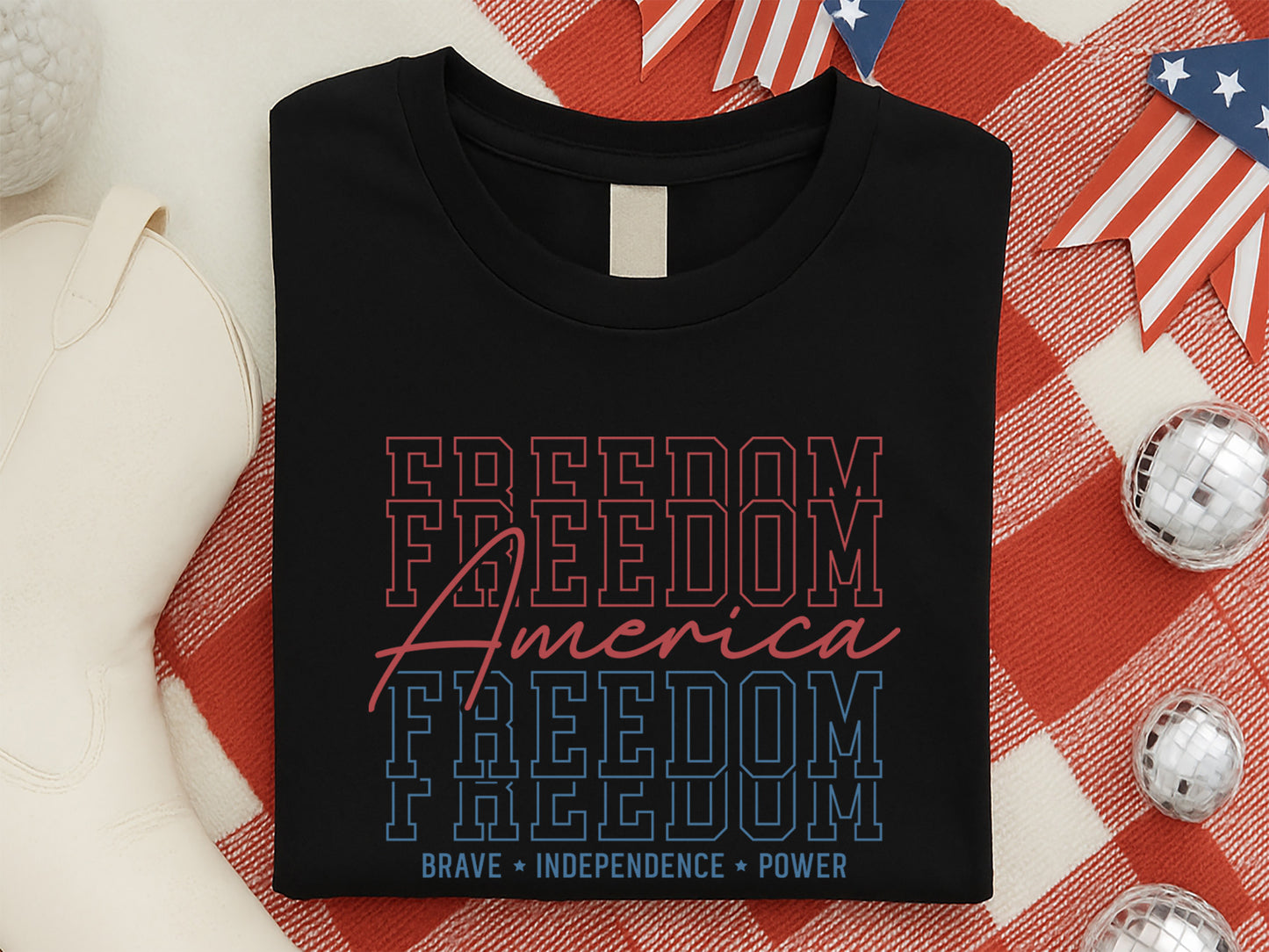 America Freedom Brave Independence Power, July 4th SVG