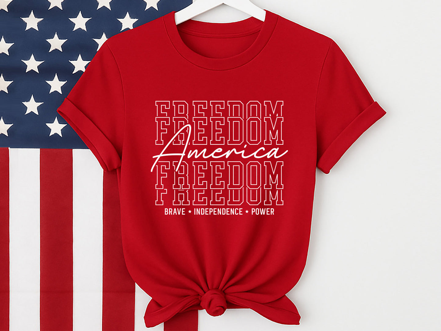 America Freedom Brave Independence Power, July 4th SVG