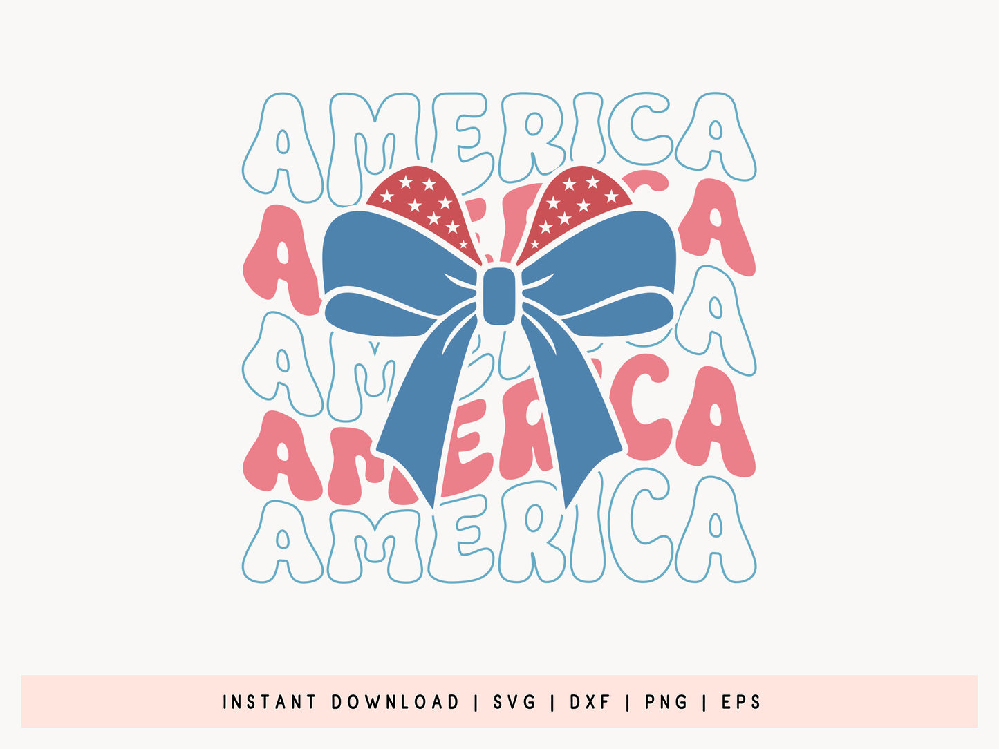 America, 4th of July Bow SVG File