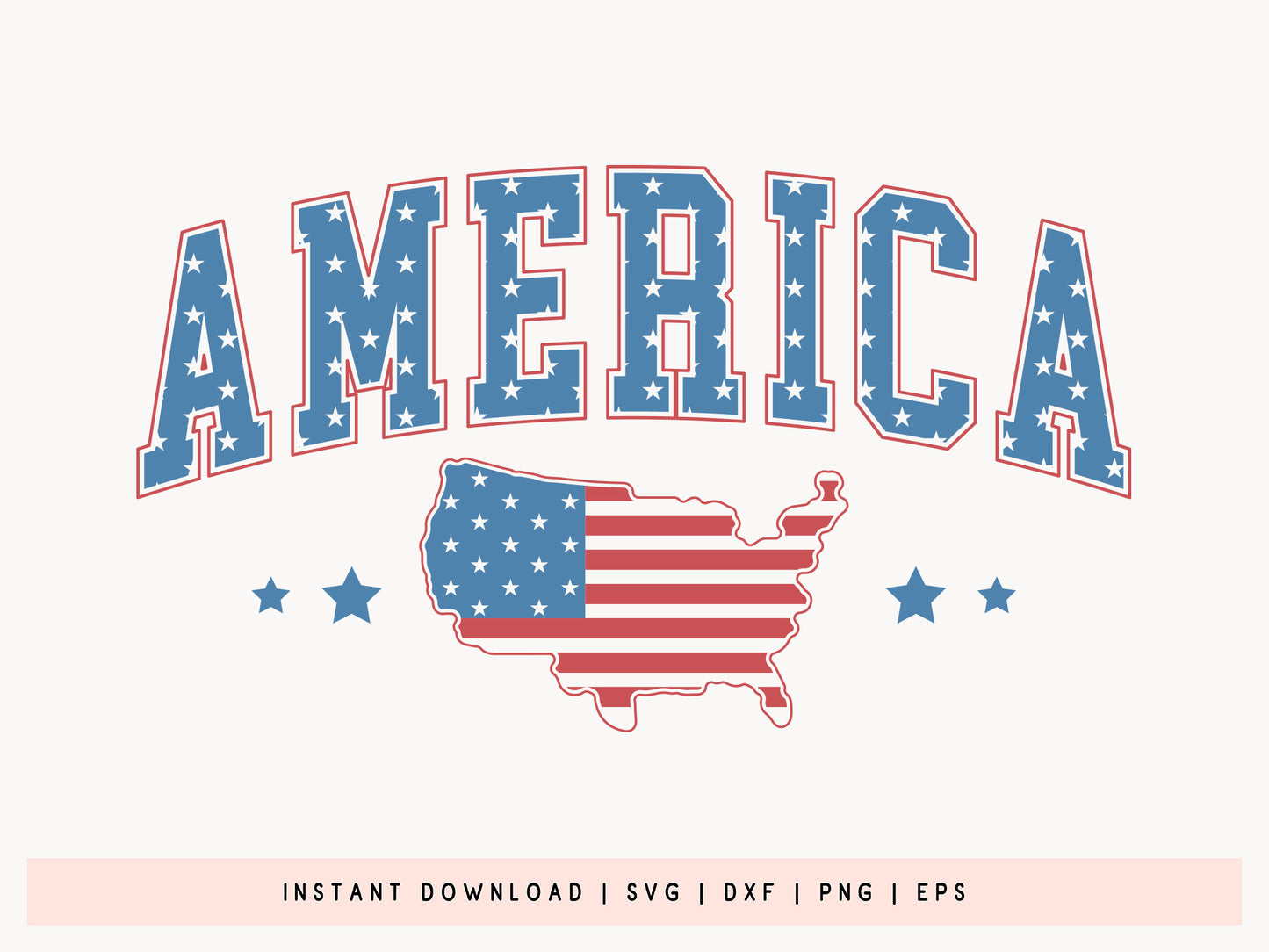America, 4th of July Flag SVG Design