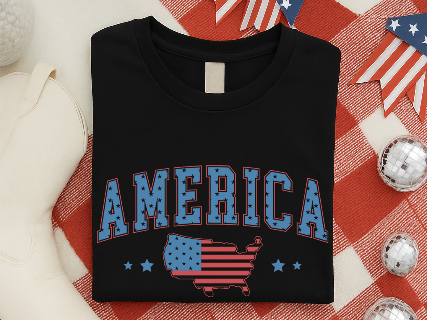 America, 4th of July Flag SVG Design