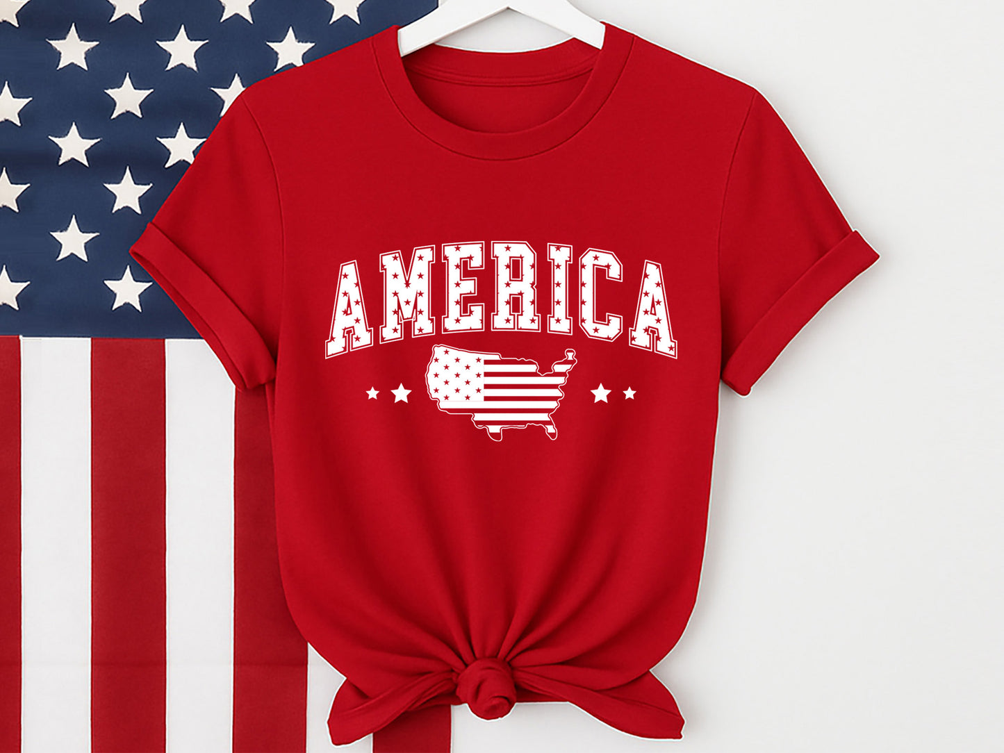 America, 4th of July Flag SVG Design