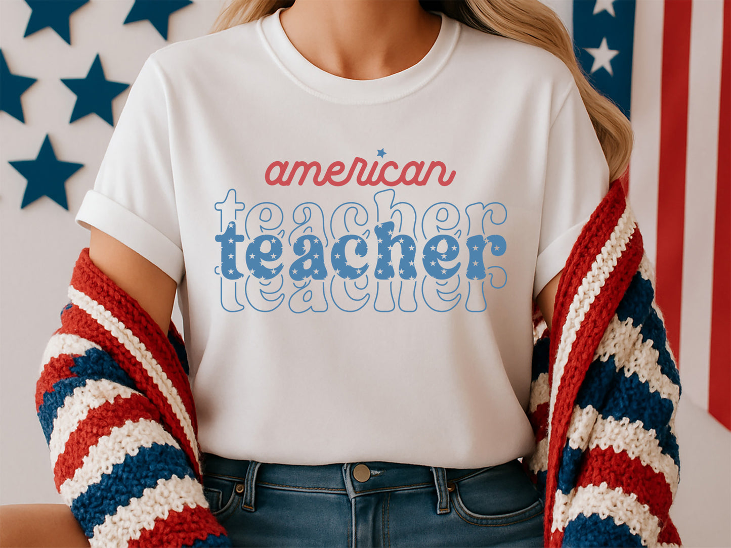 American Teacher, 4th of July SVG Vector