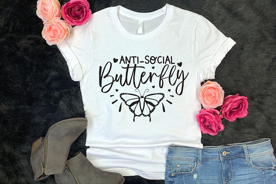 Anti Social Butterfly SVG Cut File