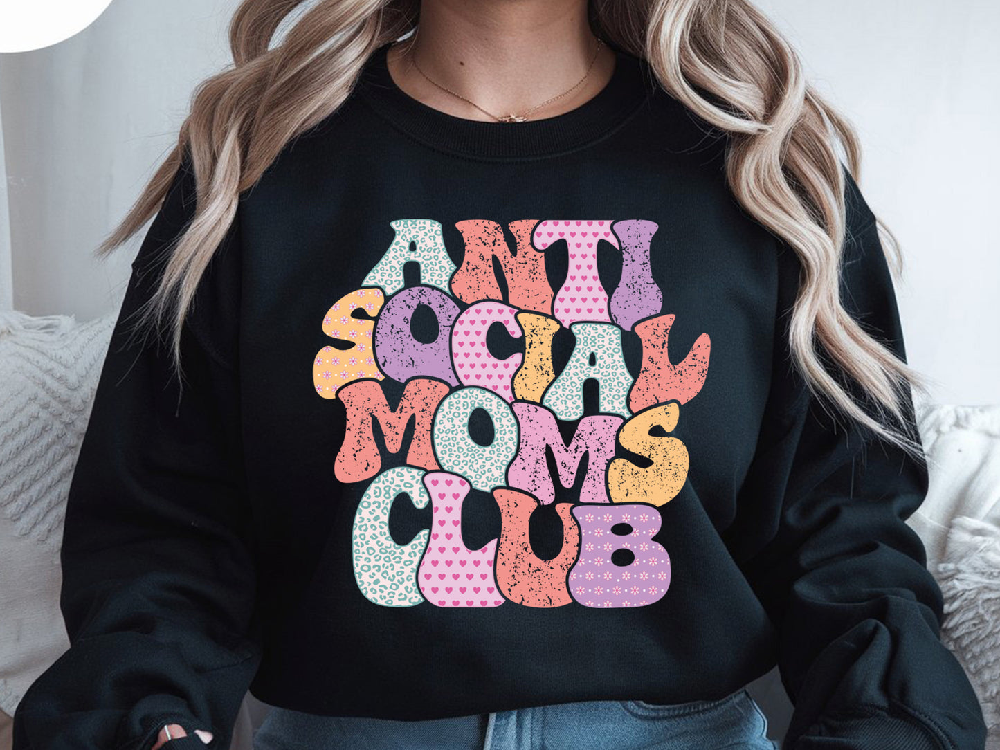 Anti Social Moms Club, Retro Mothers Day Sublimation