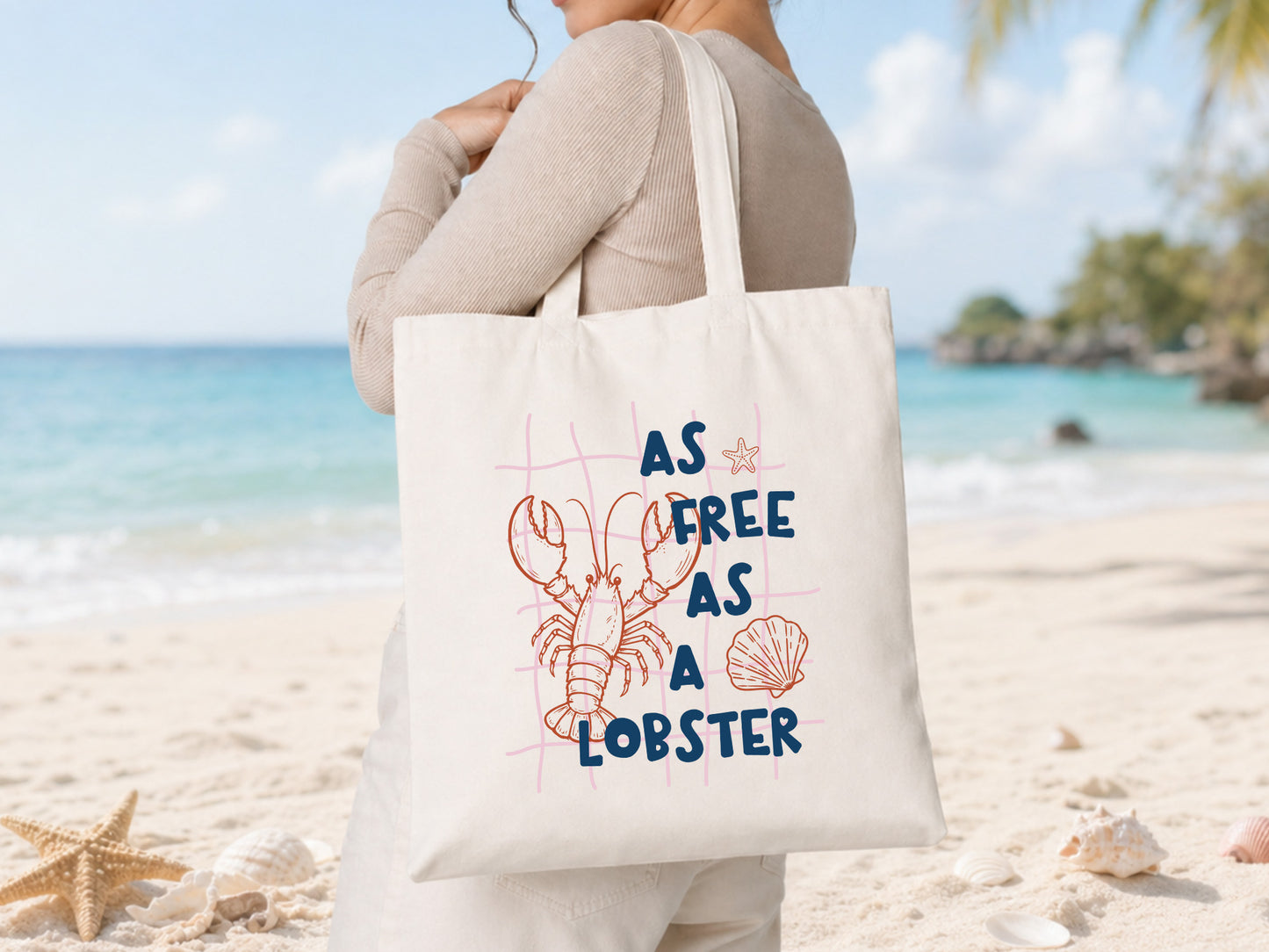 As Free As a Lobster, Coastal Summer PNG