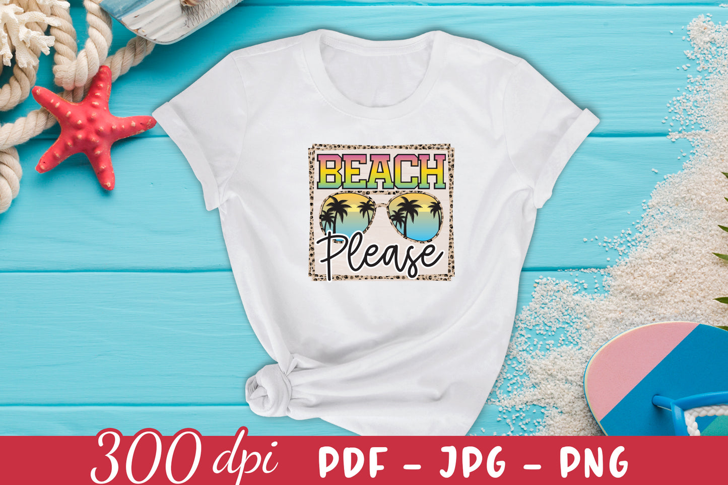 Beach Please Sublimation Design