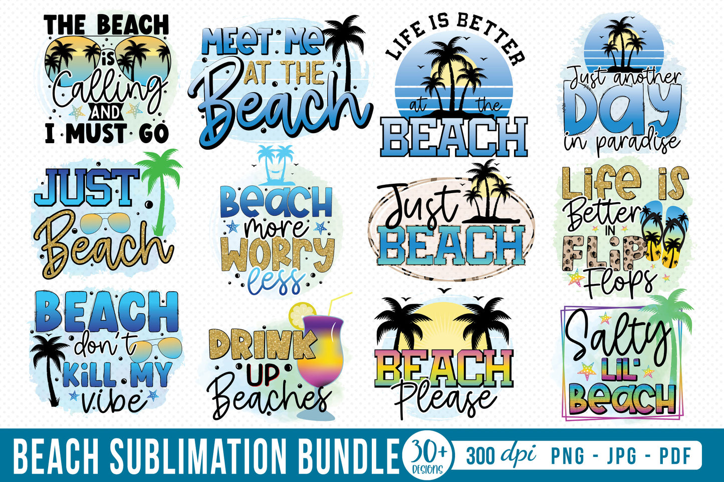 Beach Sublimation Designs Bundle
