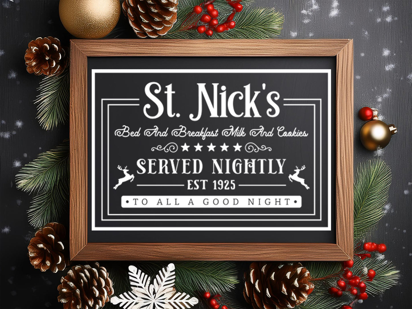 Bed and Breakfast - Christmas Farmhouse Sign SVG
