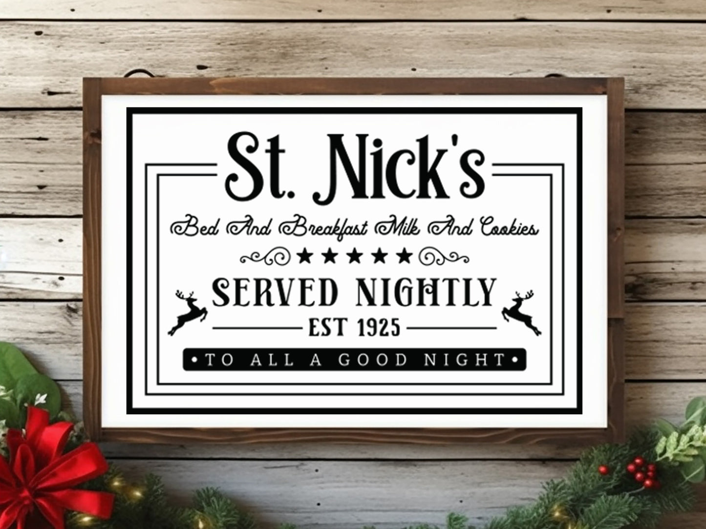 Bed and Breakfast - Christmas Farmhouse Sign SVG