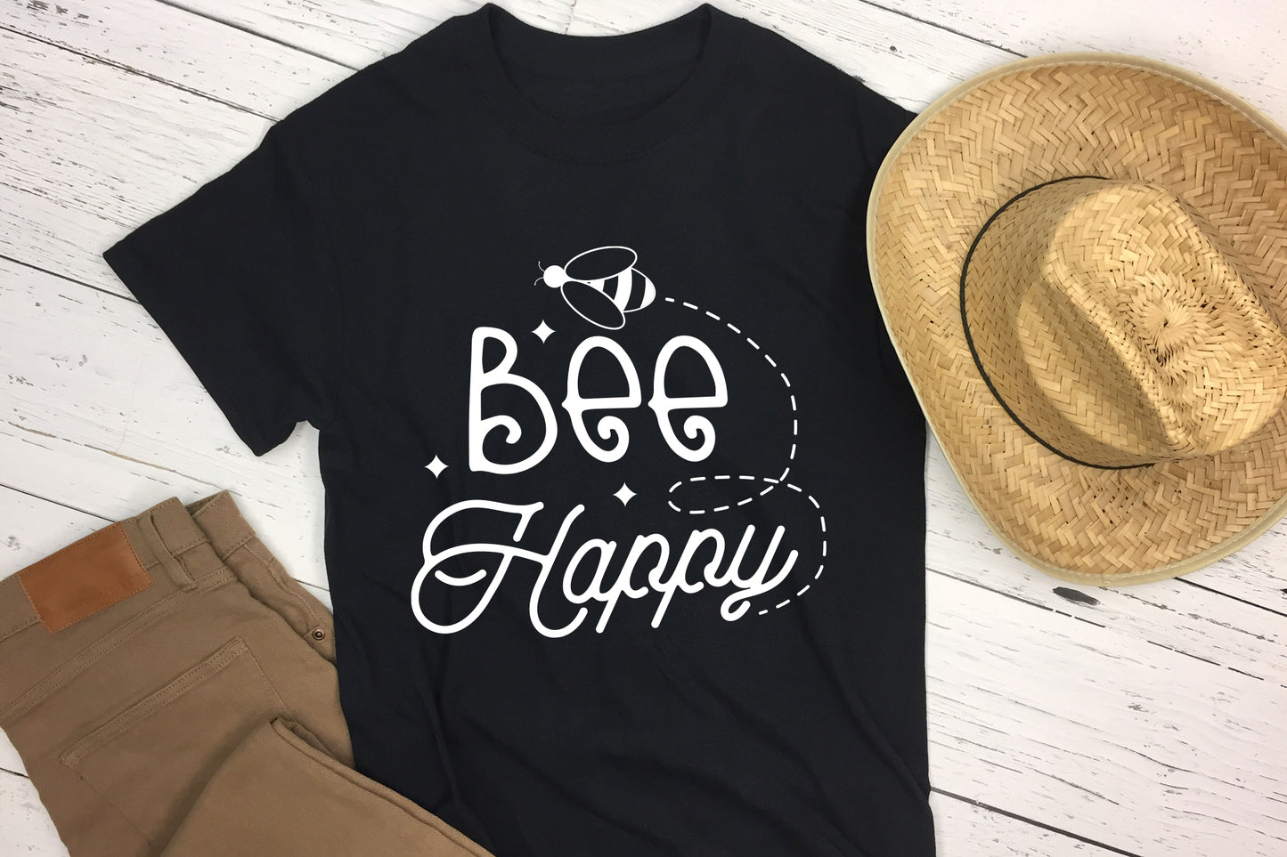 Bee Happy SVG Cut File