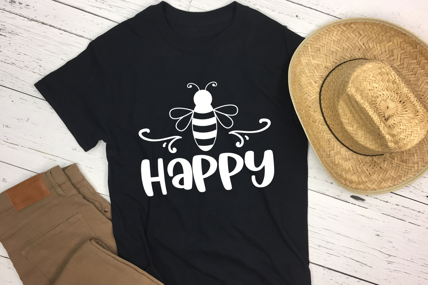 Bee Happy SVG Cut File