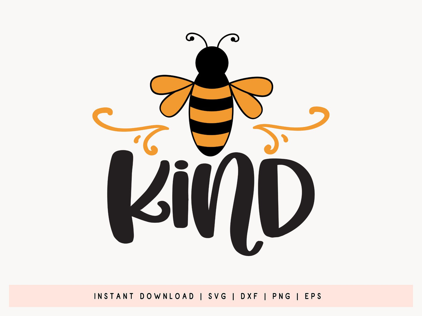 Bee Kind SVG Black and White