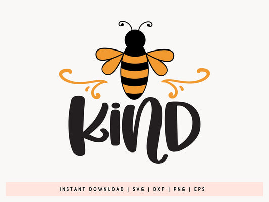 Bee Kind SVG Black and White