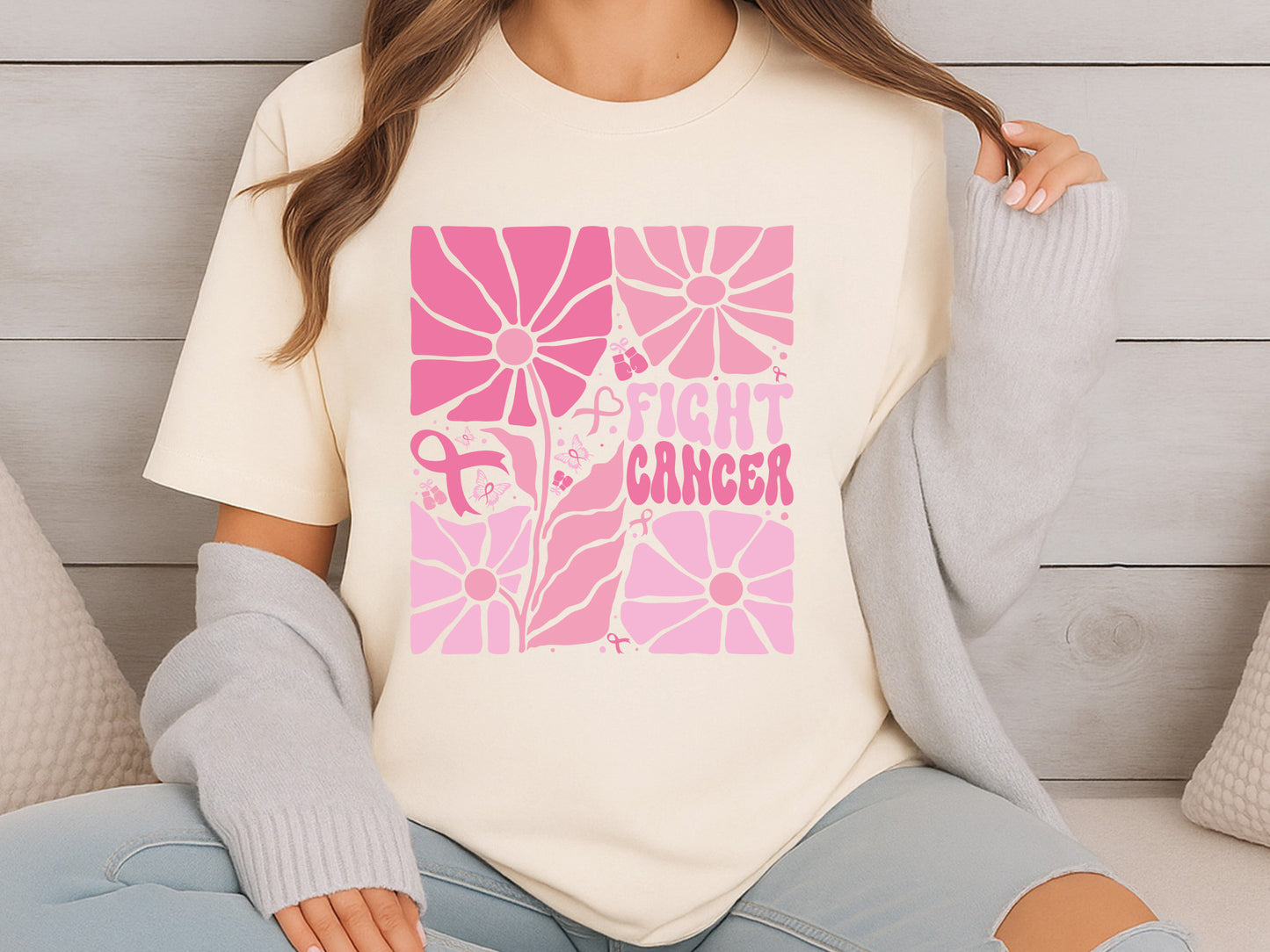 Boho Floral Fight Cancer SVG Design