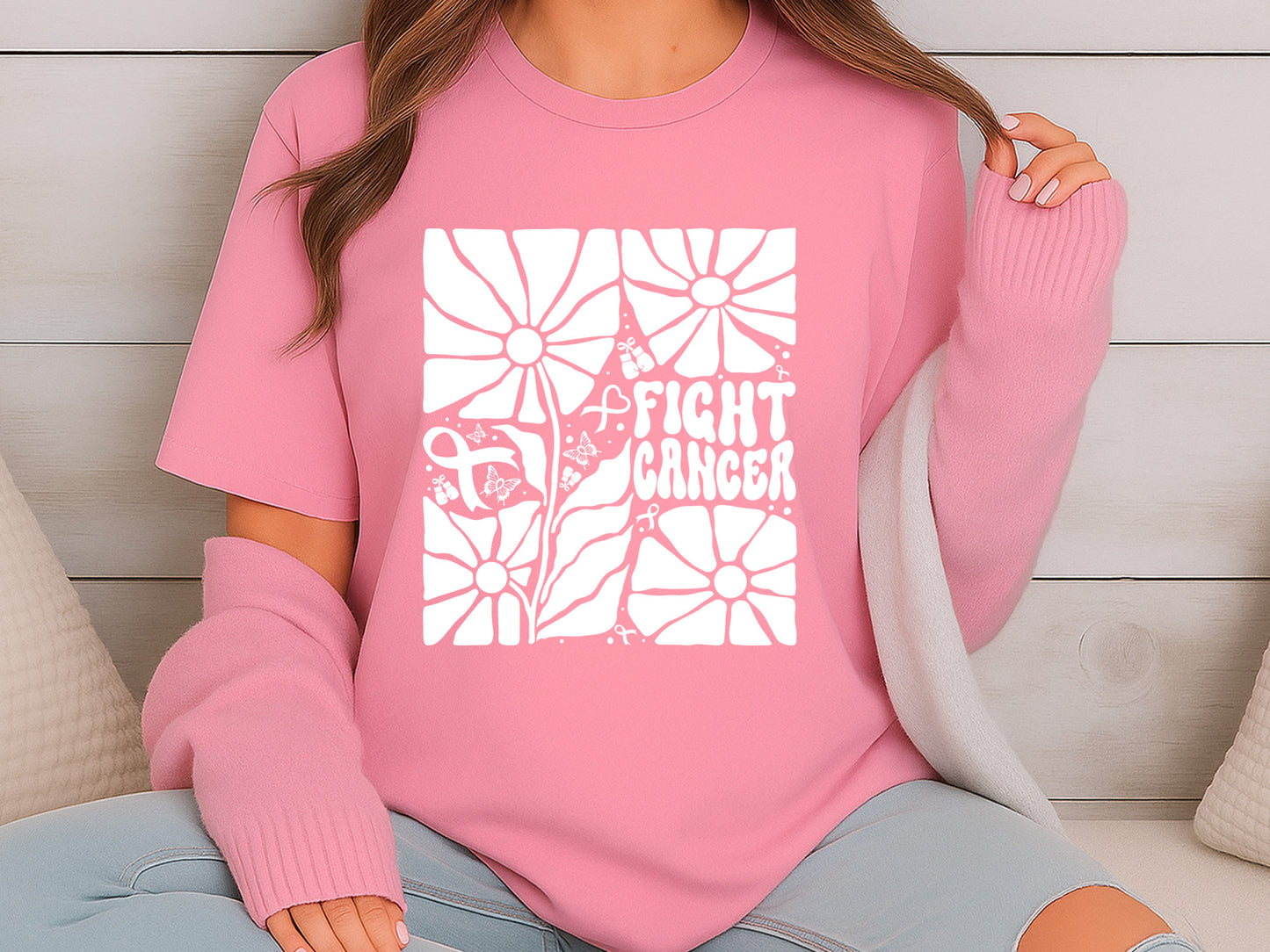 Boho Floral Fight Cancer SVG Design