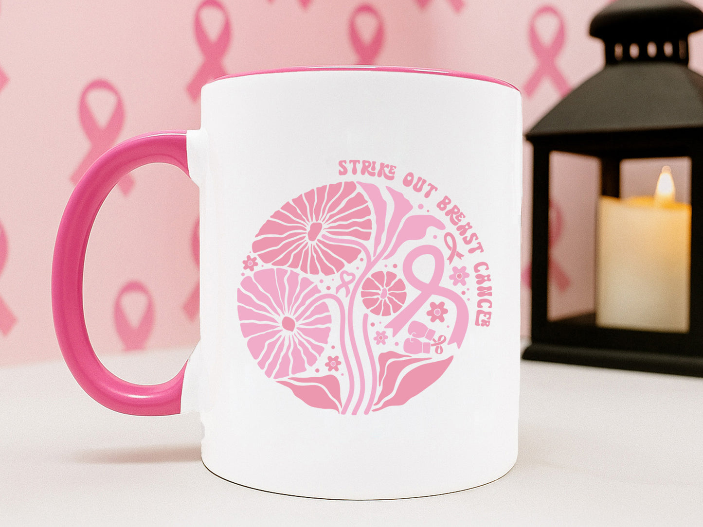 Boho Floral Strike Out Breast Cancer SVG