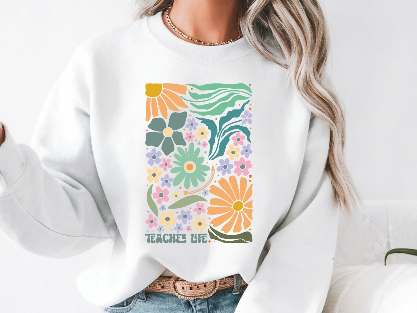 Boho Flower Teacher Life SVG Vector
