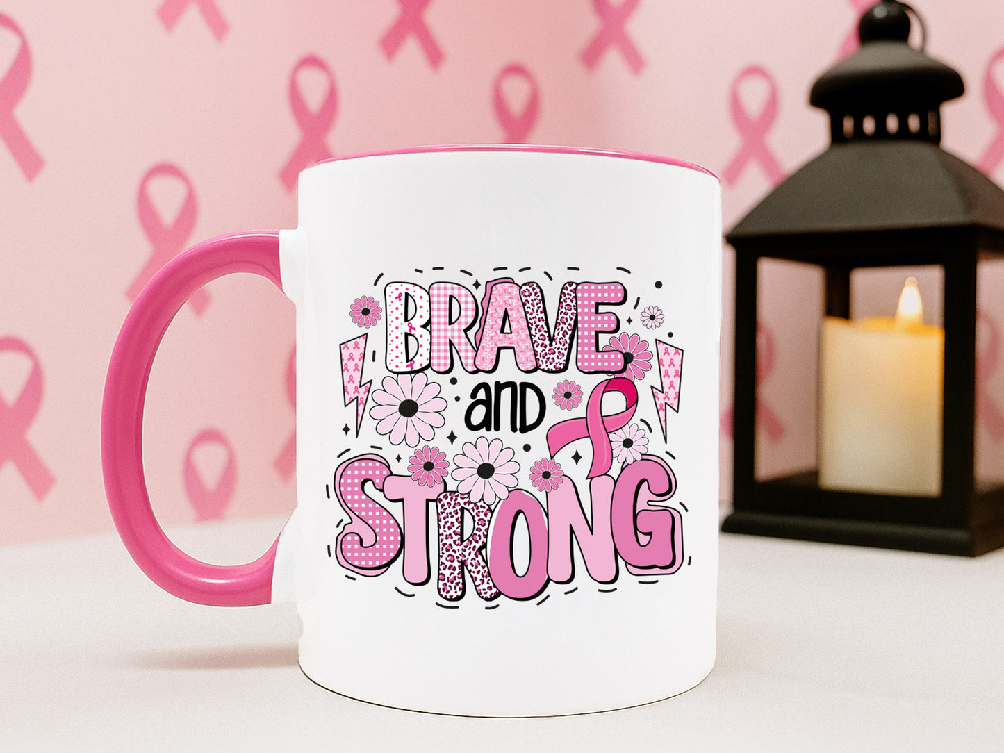 Brave and Strong - Preppy Breast Cancer Sublimation