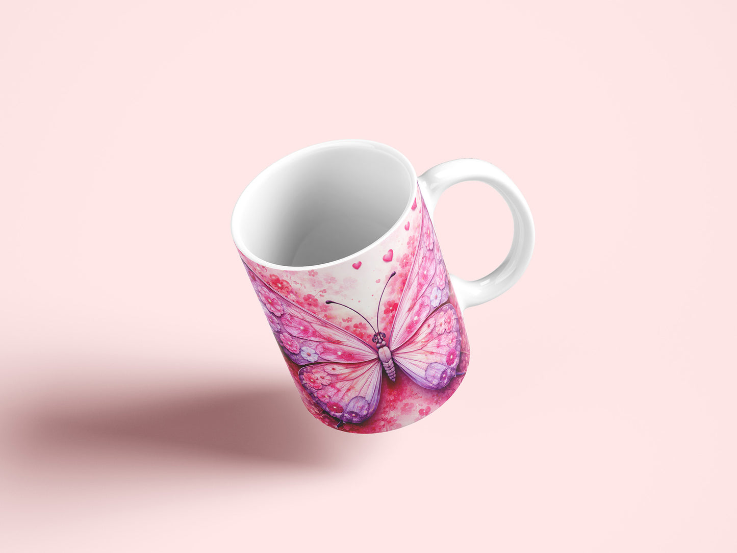 Butterfly Valentine's Day Mug Wrap PNG