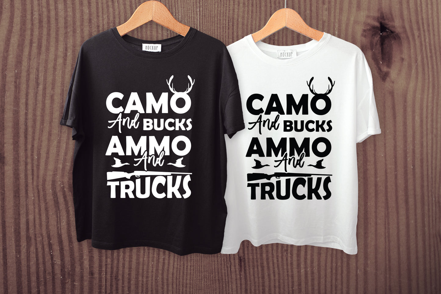 Camo and Bucks Ammo and Trucks, Funny Hunting SVG