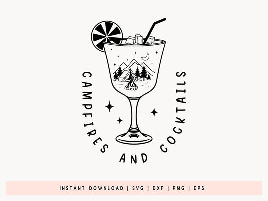 Campfires And Cocktails, Camping Life SVG