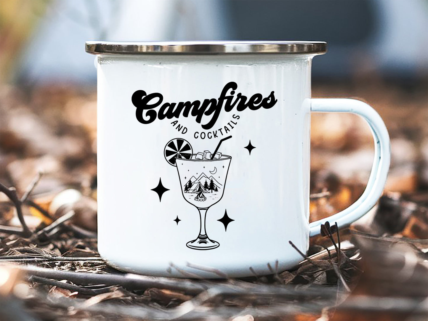 Campfires and Cocktails, Camping Quote SVG