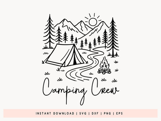Camping Crew SVG, DXF, EPS, PNG Cut File
