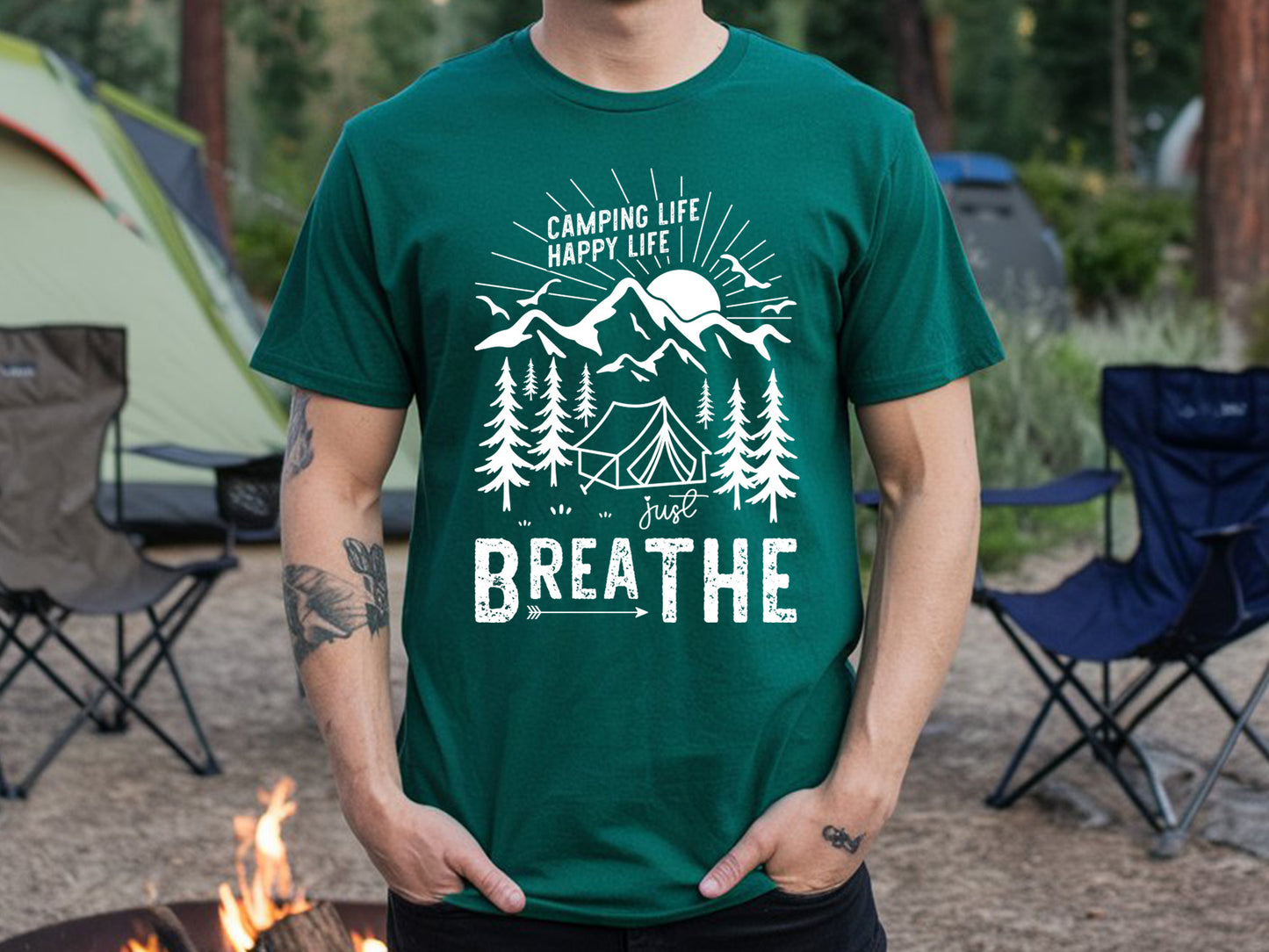 Camping Life Happy Life Just Breathe SVG Cutting File
