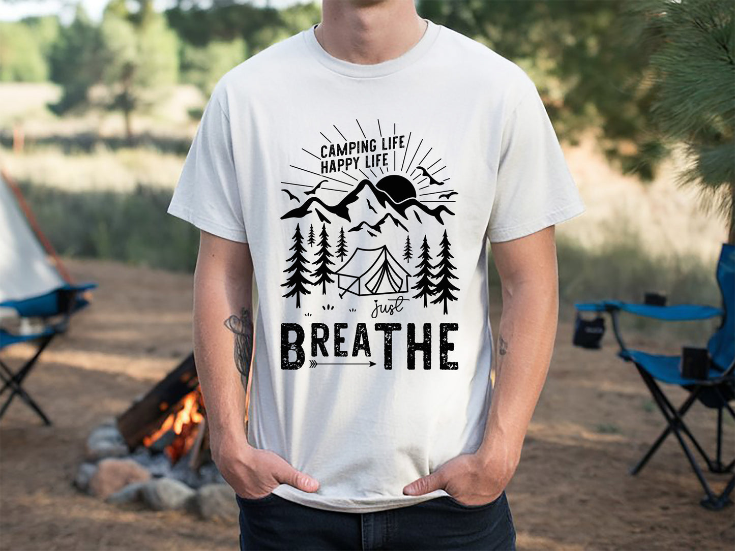 Camping Life Happy Life Just Breathe SVG Cutting File