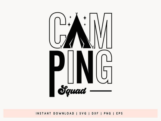 Camping Squad, Outdoor SVG Cut File