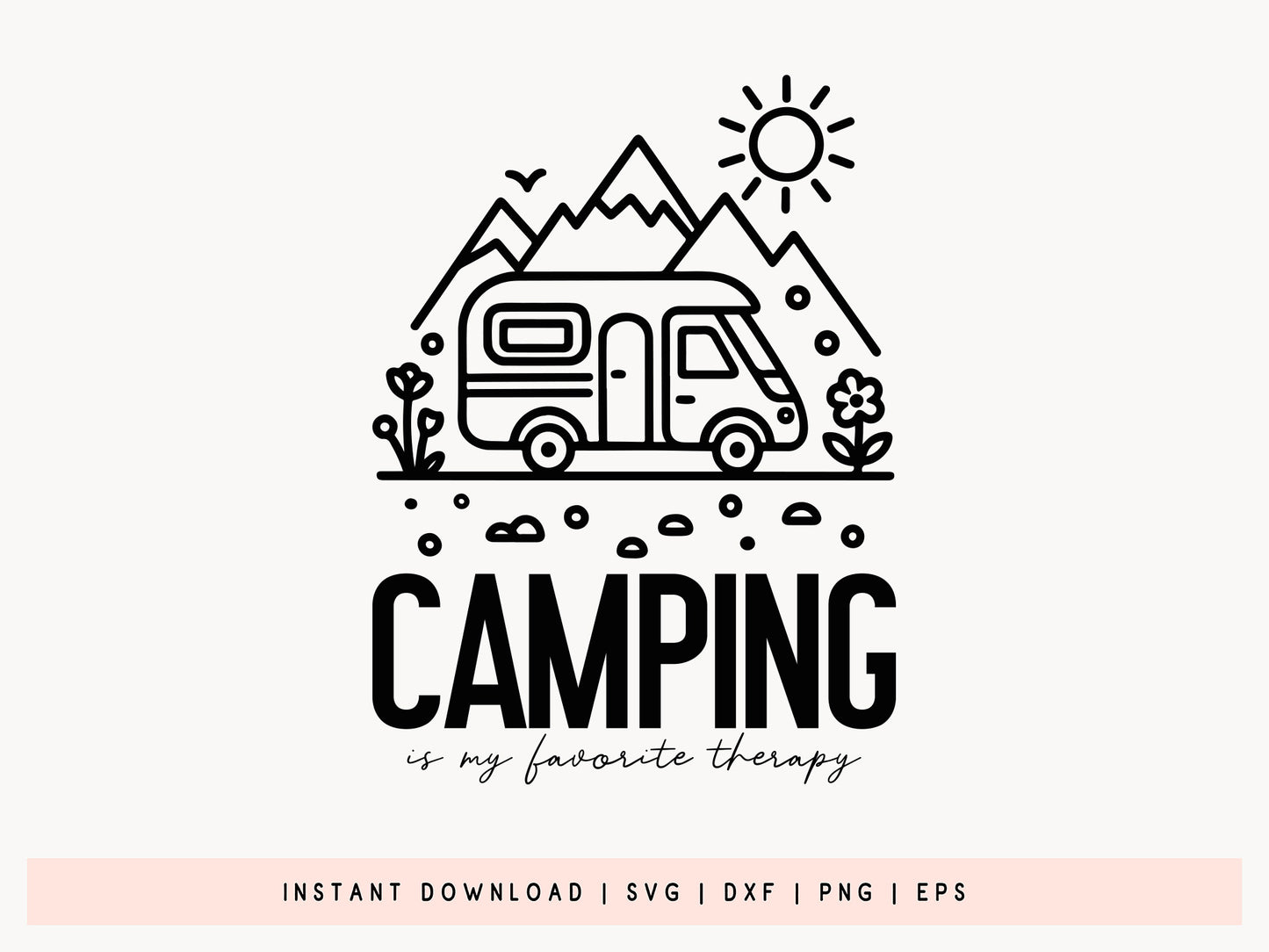 Camping is My Favorite Therapy SVG Design